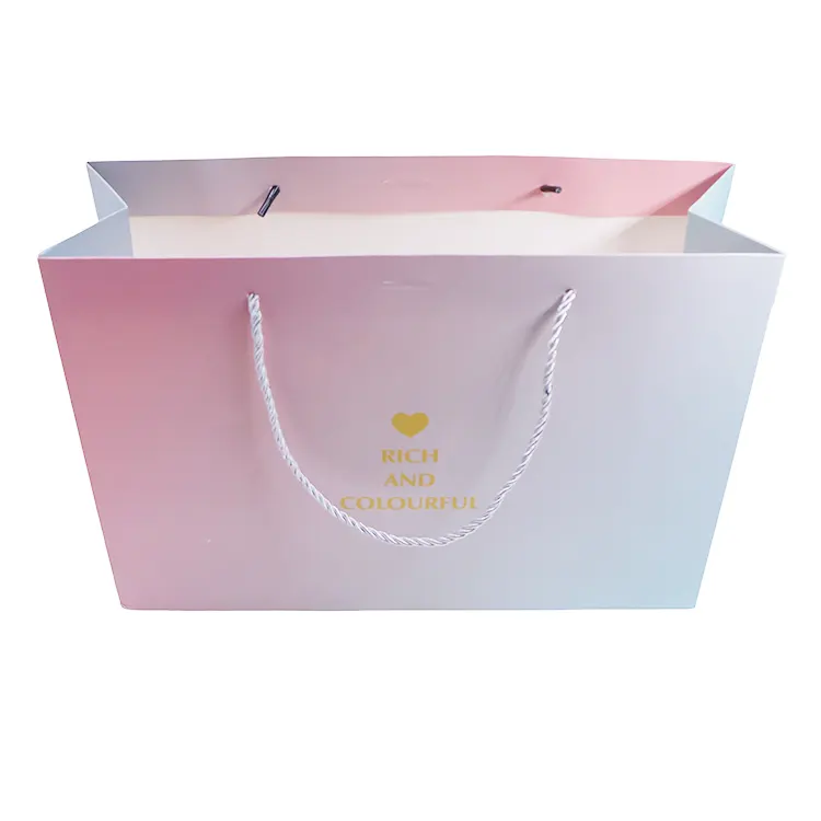 White Paperboard Shopping Tote Bags for Retail Packaging